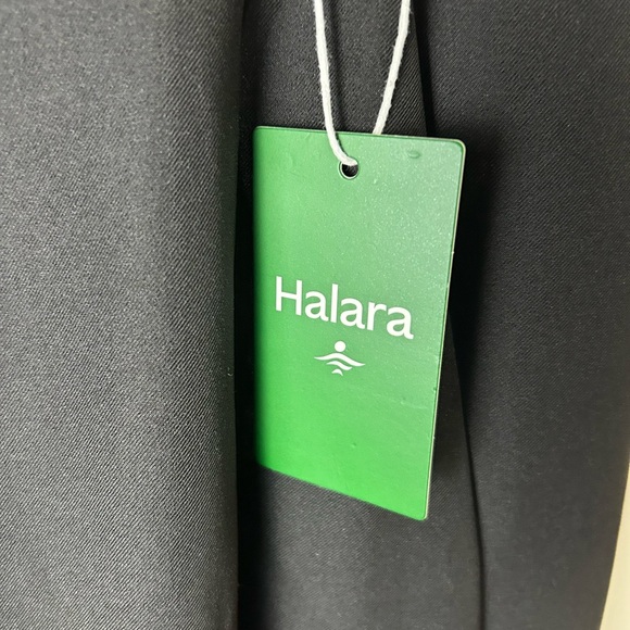 Halara Mid Rise Pocket Barrel Leg Pants L Black NWT Pleated Oversized Pull On - Picture 1 of 2